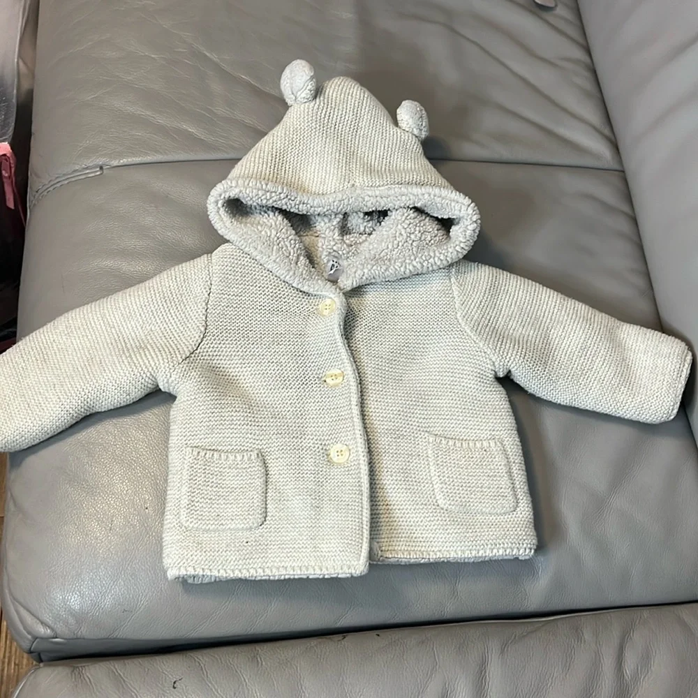 Baby Gap Sherpa Lined Metallic Thread Cotton Jacket Cozy Baby 6-12 Months